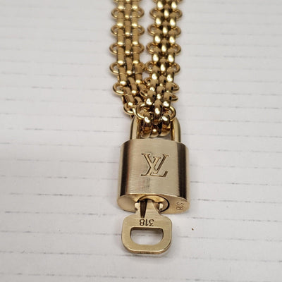 Authentic Louis Vuitton Lock & Key with Unbranded Stainless Steel Chain - Luxury Cheaper LLC