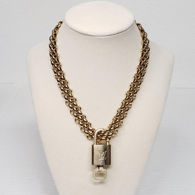 Authentic Louis Vuitton Lock & Key with Unbranded Stainless Steel Chain - Luxury Cheaper LLC