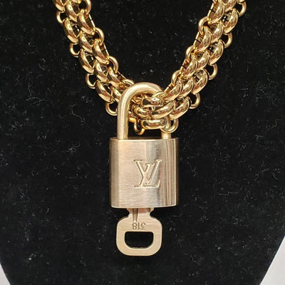 Authentic Louis Vuitton Lock & Key with Unbranded Stainless Steel Chain - Luxury Cheaper LLC