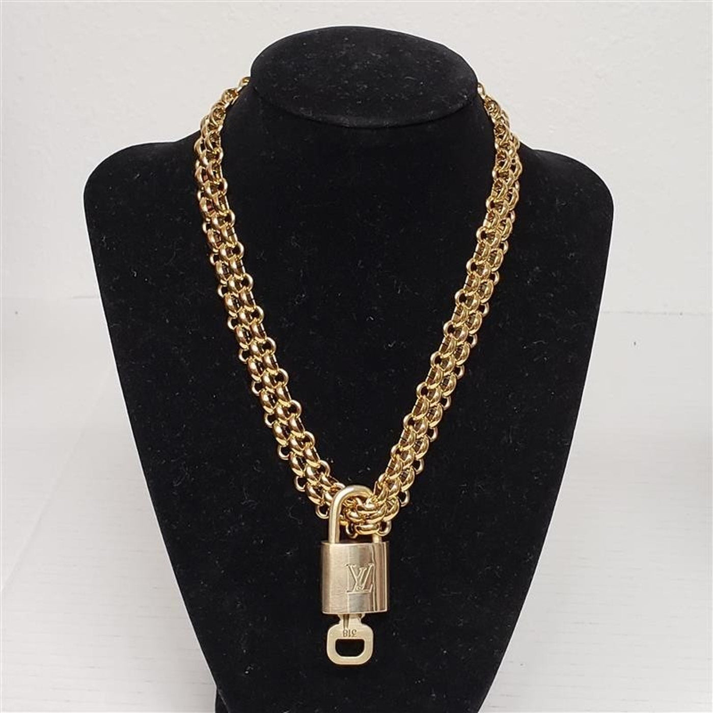 Authentic Louis Vuitton Lock & Key with Unbranded Stainless Steel Chain - Luxury Cheaper LLC