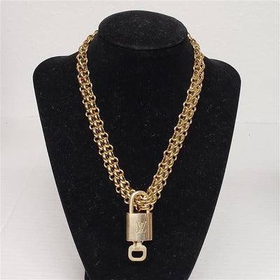 Authentic Louis Vuitton Lock & Key with Unbranded Stainless Steel Chain - Luxury Cheaper LLC