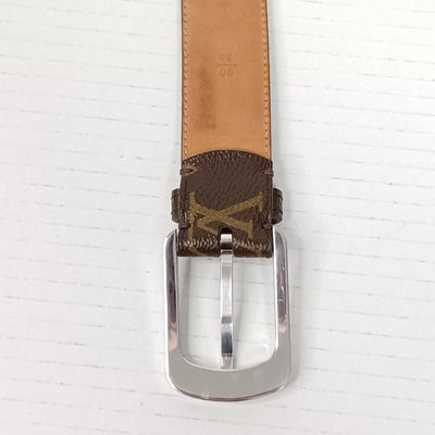 Authentic Louis Vuitton Silver Brown Monogram Belt Unisex lux228 - 092225 - Luxury Cheaper LLC