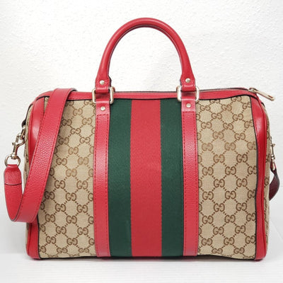 Gucci Boston Medium Canvas Crossbody and Shoulder Bag 650-092625