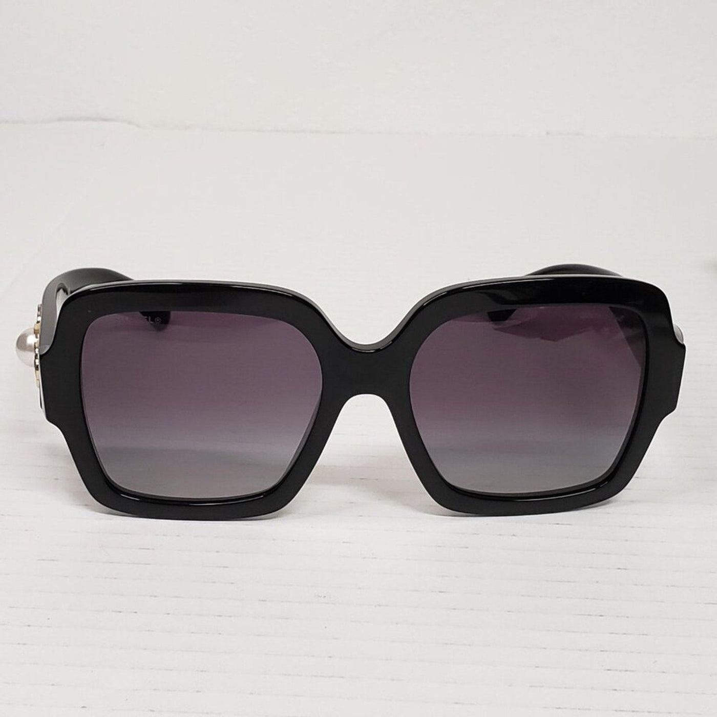 Chanel Acetate Charms Pearl Square Sunglasses 5479 - A Black Gold - Luxury Cheaper LLC