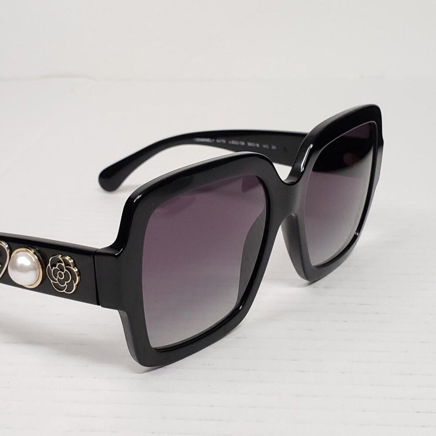 Chanel Acetate Charms Pearl Square Sunglasses 5479 - A Black Gold - Luxury Cheaper LLC