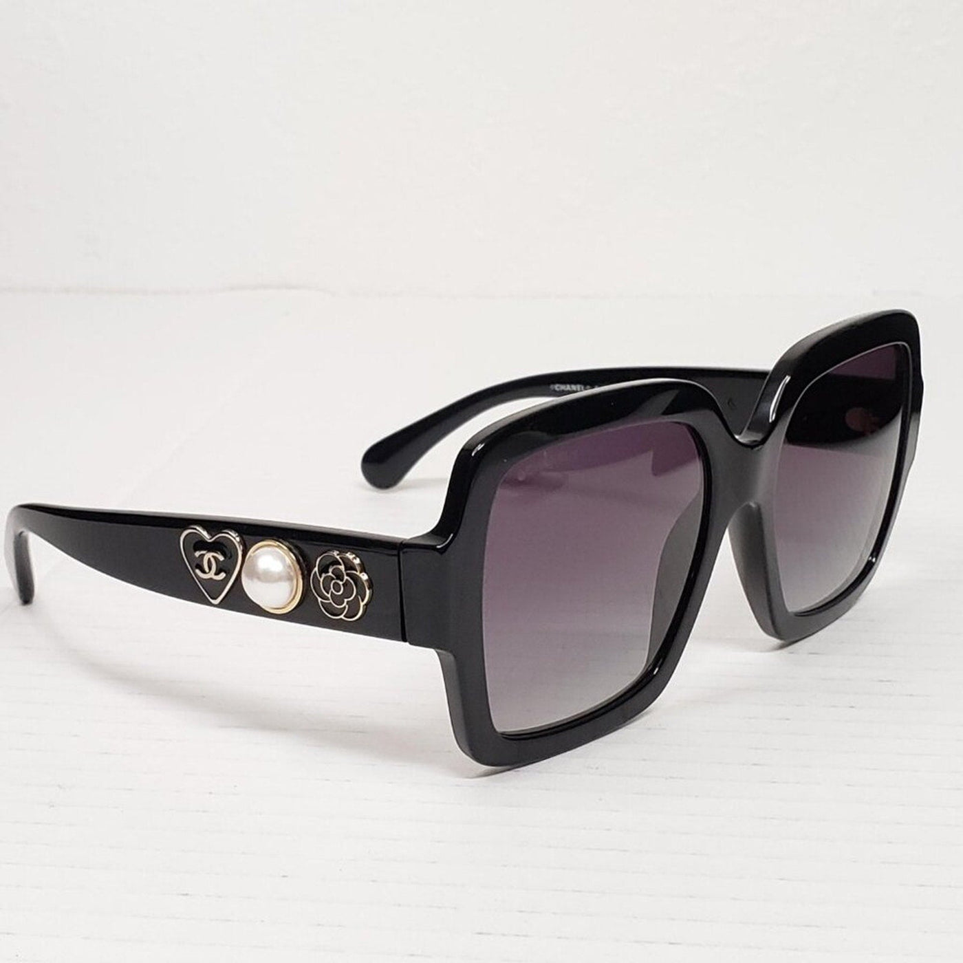 Chanel Acetate Charms Pearl Square Sunglasses 5479 - A Black Gold - Luxury Cheaper LLC