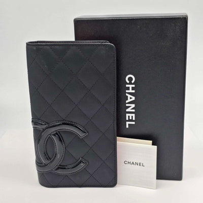 CHANEL Cambon Black Pink Lambskin Long Wallet lux385 - 043025 - Luxury Cheaper LLC