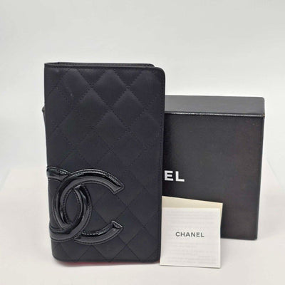 CHANEL Cambon Black Pink Lambskin Long Wallet lux385 - 043025 - Luxury Cheaper LLC