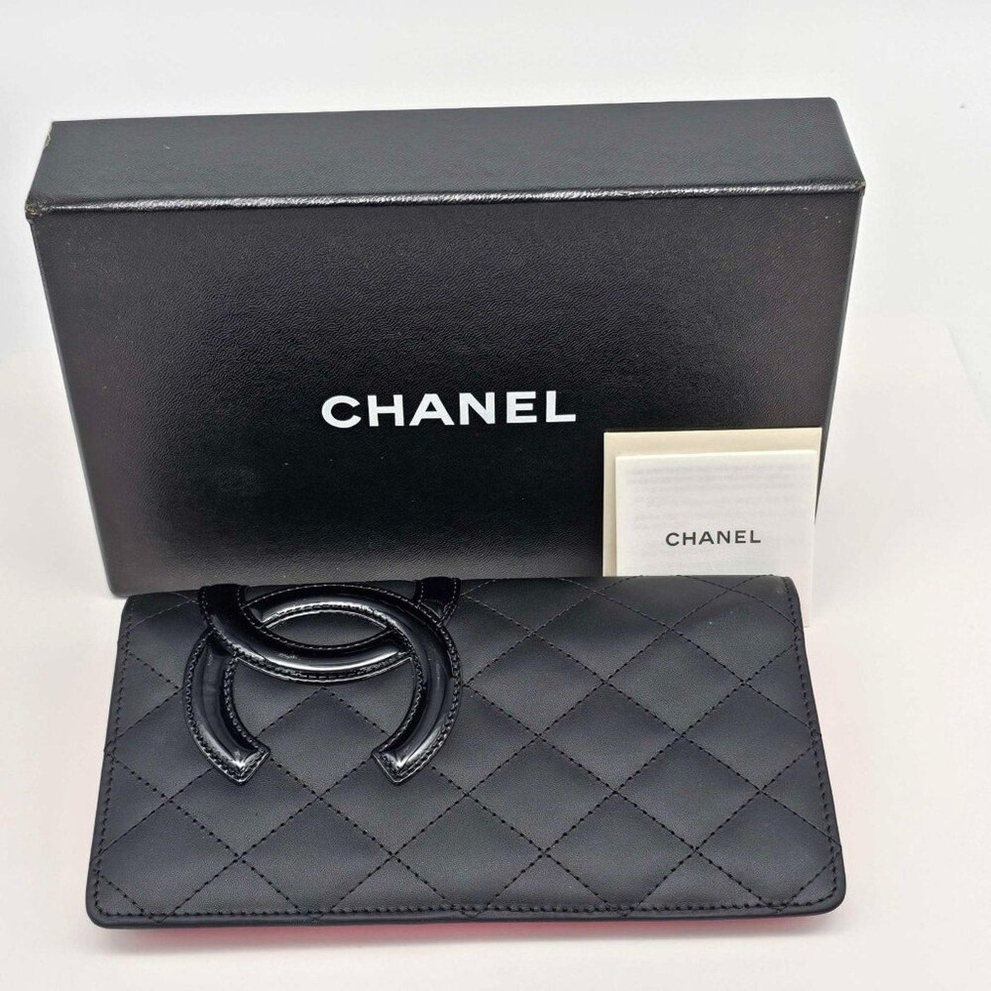 CHANEL Cambon Black Pink Lambskin Long Wallet lux385 - 043025 - Luxury Cheaper LLC