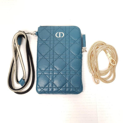 Christian Dior Supple Calfskin Cannage Caro Pouch Deep Ocean lux - 400 - 091725 - Luxury Cheaper LLC