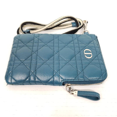 Christian Dior Supple Calfskin Cannage Caro Pouch Deep Ocean lux - 400 - 091725 - Luxury Cheaper LLC