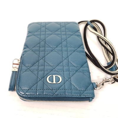 Christian Dior Supple Calfskin Cannage Caro Pouch Deep Ocean lux - 400 - 091725 - Luxury Cheaper LLC