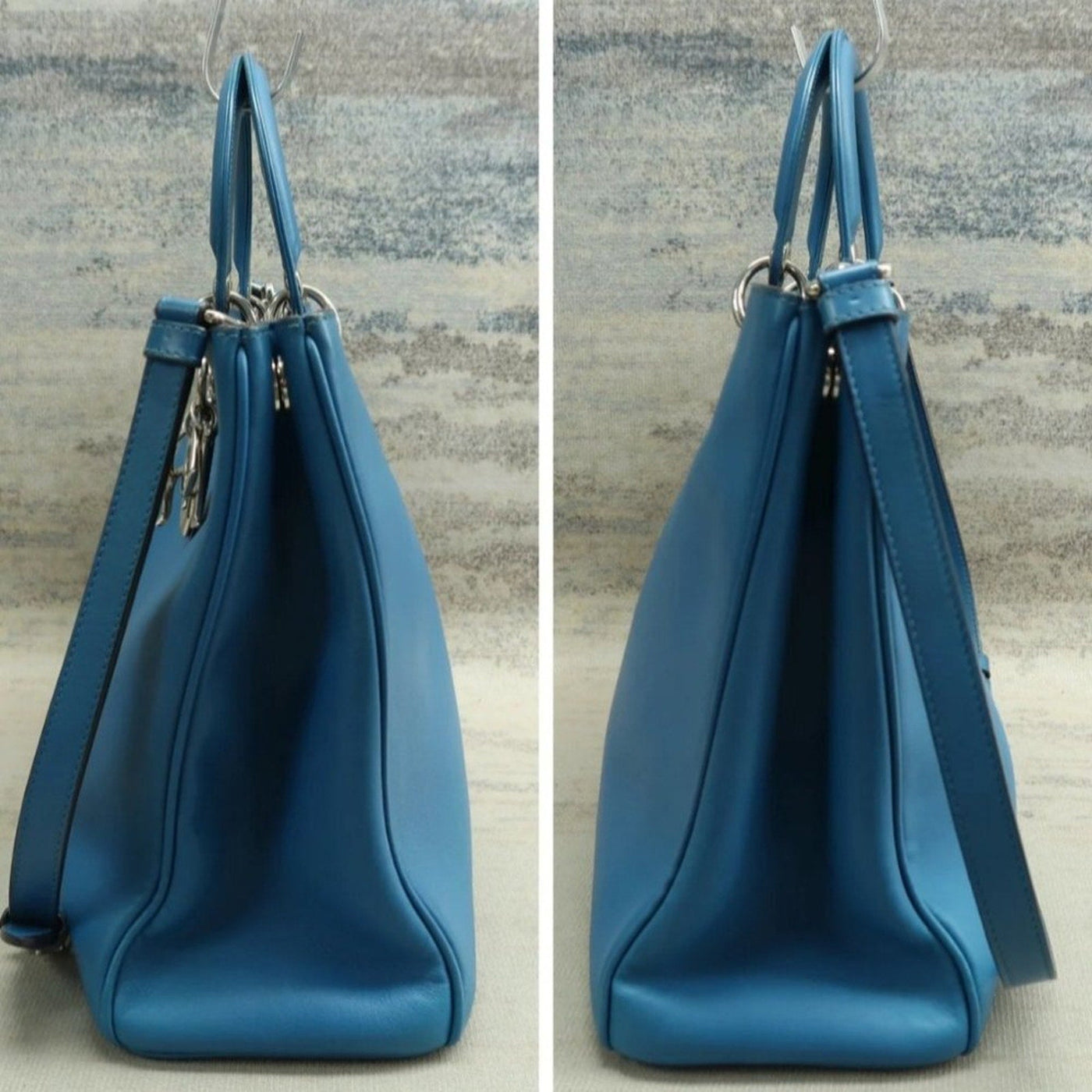 Dior VIP Blue Leather Satchel Bag - Luxury Cheaper LLC