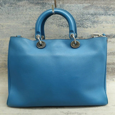 Dior VIP Blue Leather Satchel Bag - Luxury Cheaper LLC