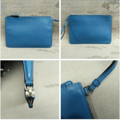 Dior VIP Blue Leather Satchel Bag - Luxury Cheaper LLC