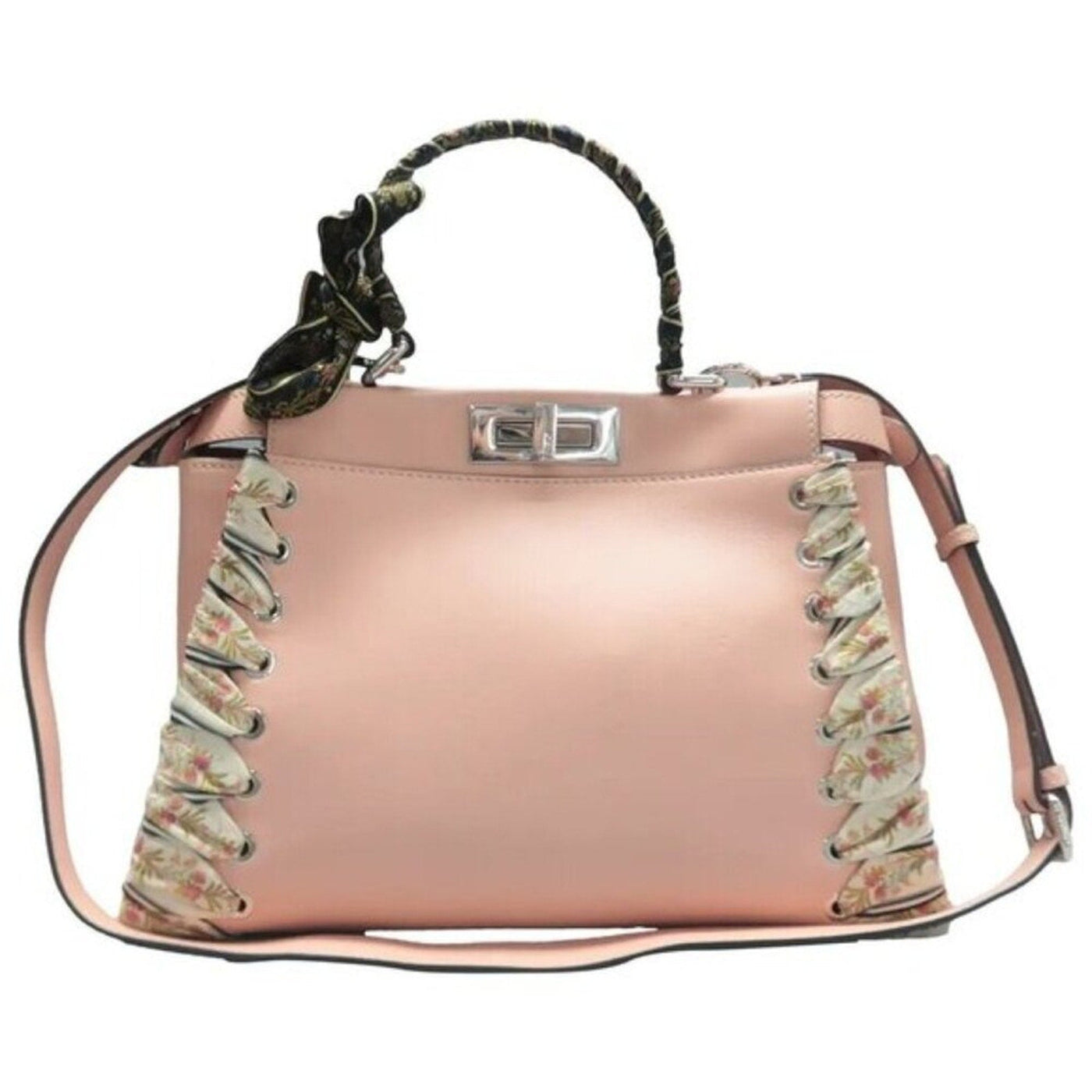FENDI Peekaboo IseeU Pink Leather Satchel with Ribbon 1200 - 02202025 - Luxury Cheaper LLC