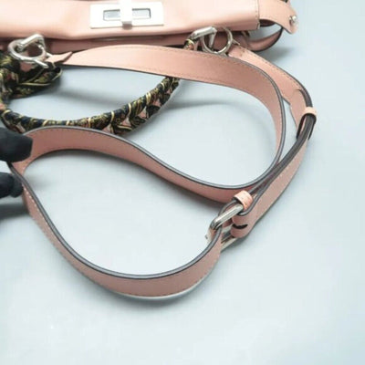 FENDI Peekaboo IseeU Pink Leather Satchel with Ribbon 1200 - 02202025 - Luxury Cheaper LLC