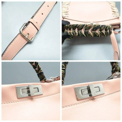 FENDI Peekaboo IseeU Pink Leather Satchel with Ribbon 1200 - 02202025 - Luxury Cheaper LLC