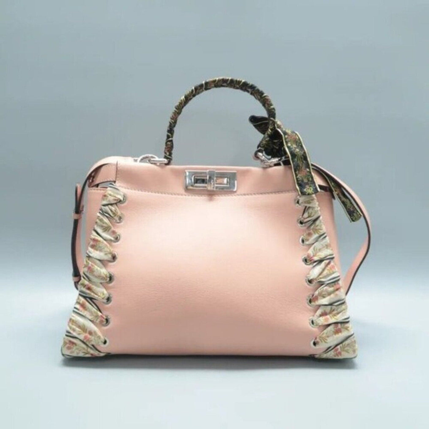 FENDI Peekaboo IseeU Pink Leather Satchel with Ribbon 1200 - 02202025 - Luxury Cheaper LLC