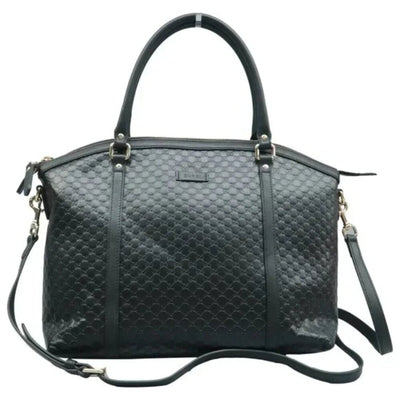 GUCCI Black Leather Satchel - Luxury Cheaper LLC