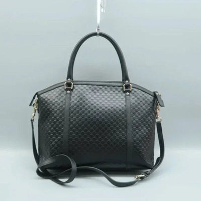 GUCCI Black Leather Satchel - Luxury Cheaper LLC