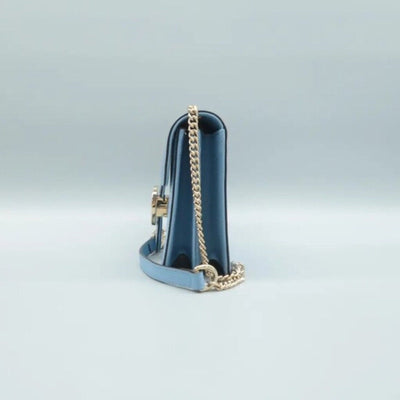 GUCCI Blue Leather Shoulder Bag - Luxury Cheaper LLC