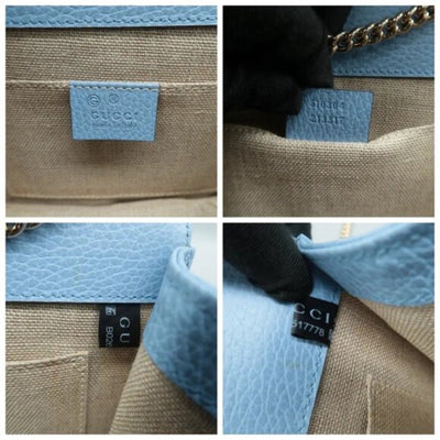 GUCCI Blue Leather Shoulder Bag - Luxury Cheaper LLC