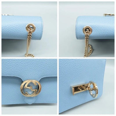 GUCCI Blue Leather Shoulder Bag - Luxury Cheaper LLC