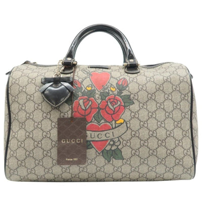 GUCCI Boston Brown Canvas Hand Bag - Luxury Cheaper LLC