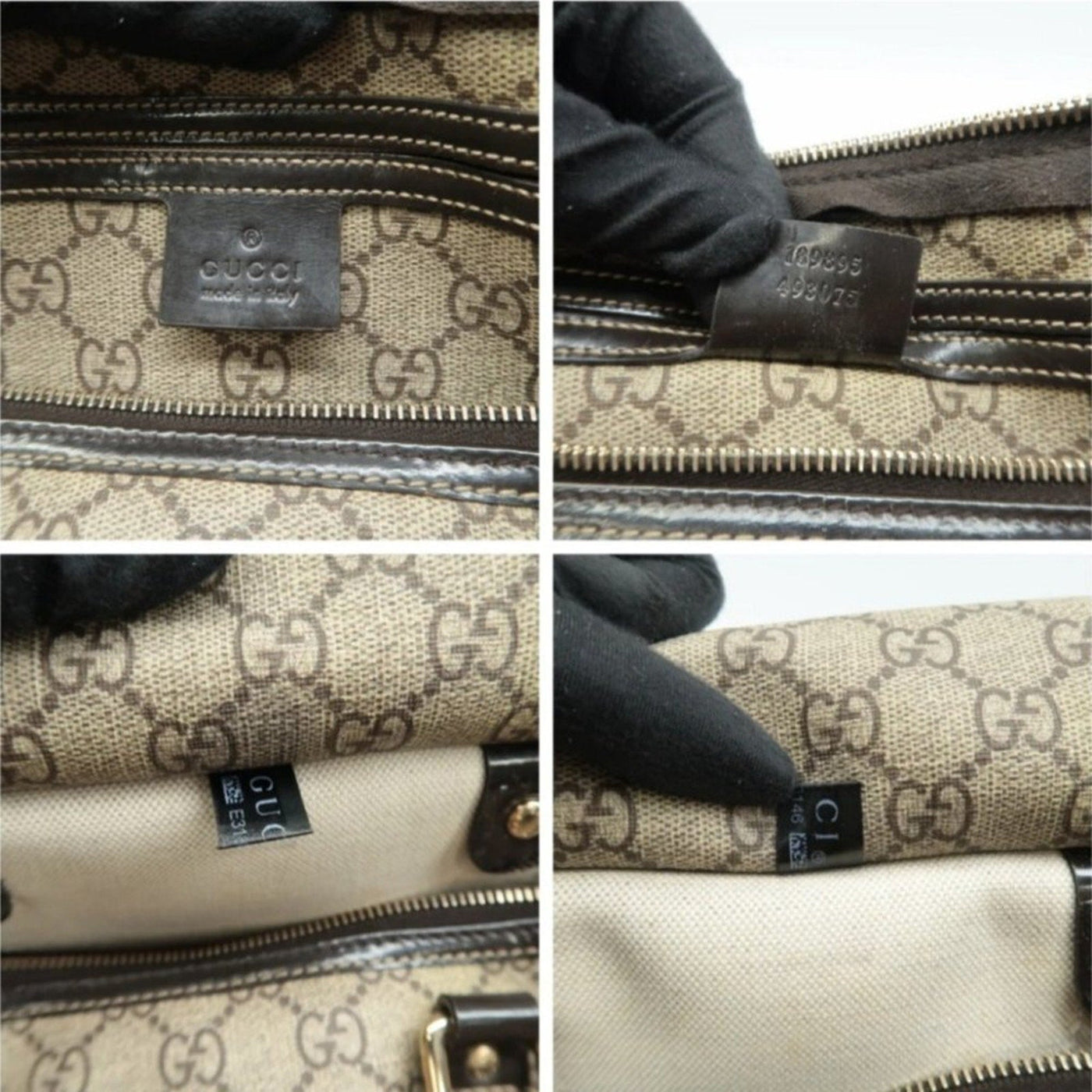 GUCCI Boston Brown Canvas Hand Bag - Luxury Cheaper LLC