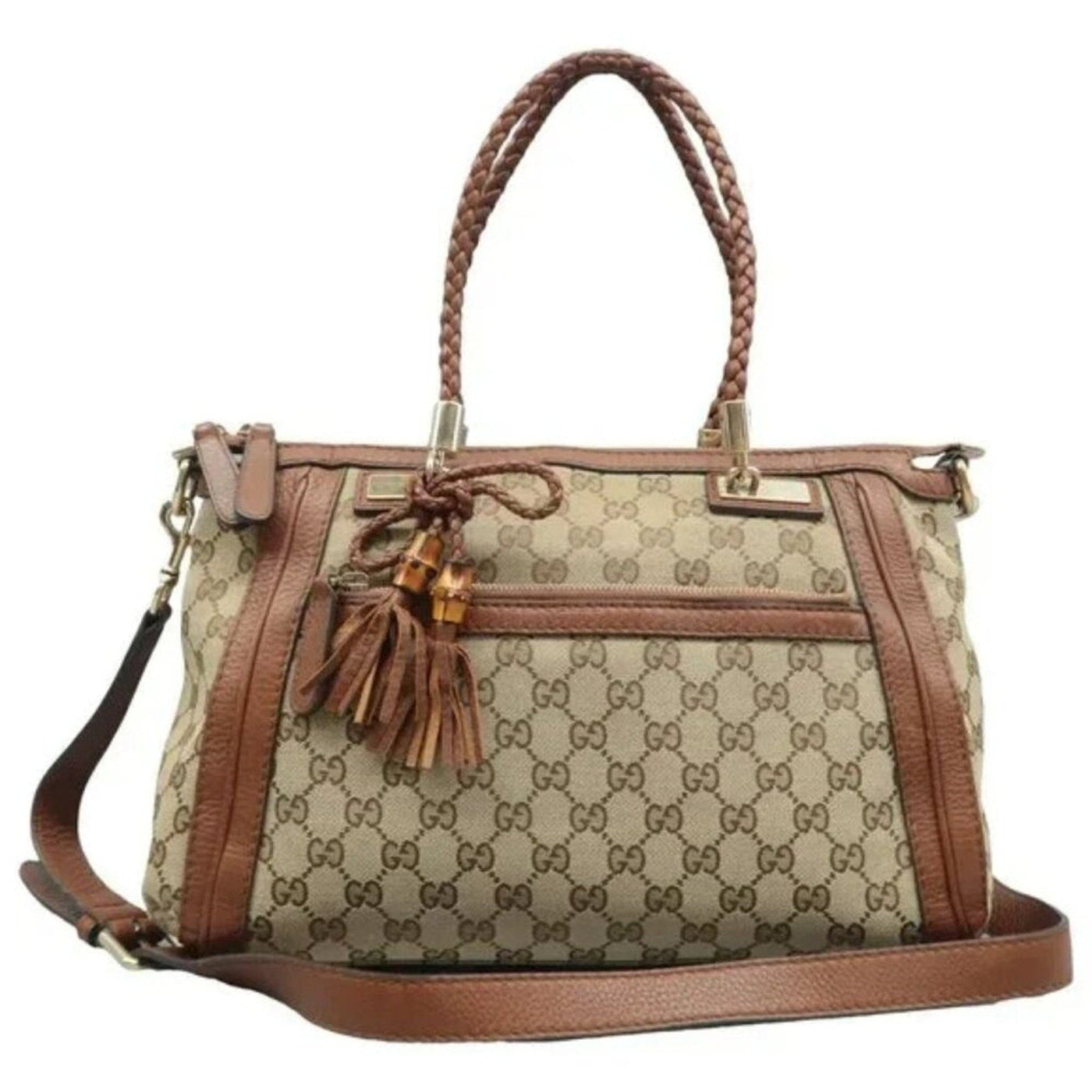 GUCCI Brown Cloth Shoulder Bag - Luxury Cheaper LLC