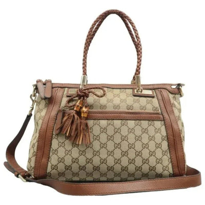 GUCCI Brown Cloth Shoulder Bag - Luxury Cheaper LLC