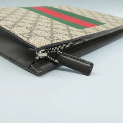 GUCCI Brown GG Canvas Clutch Bag - Luxury Cheaper LLC