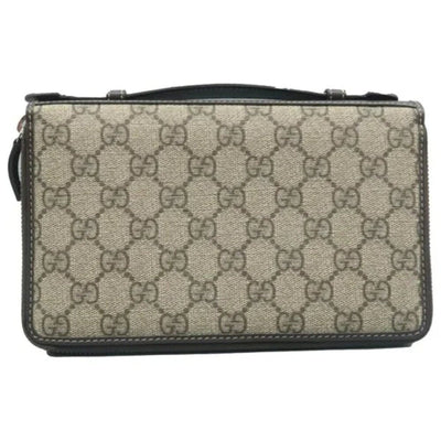 GUCCI Brown GG Canvas Clutch Bag - Luxury Cheaper LLC