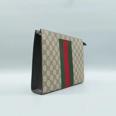 GUCCI Brown GG Canvas Clutch Bag - Luxury Cheaper LLC