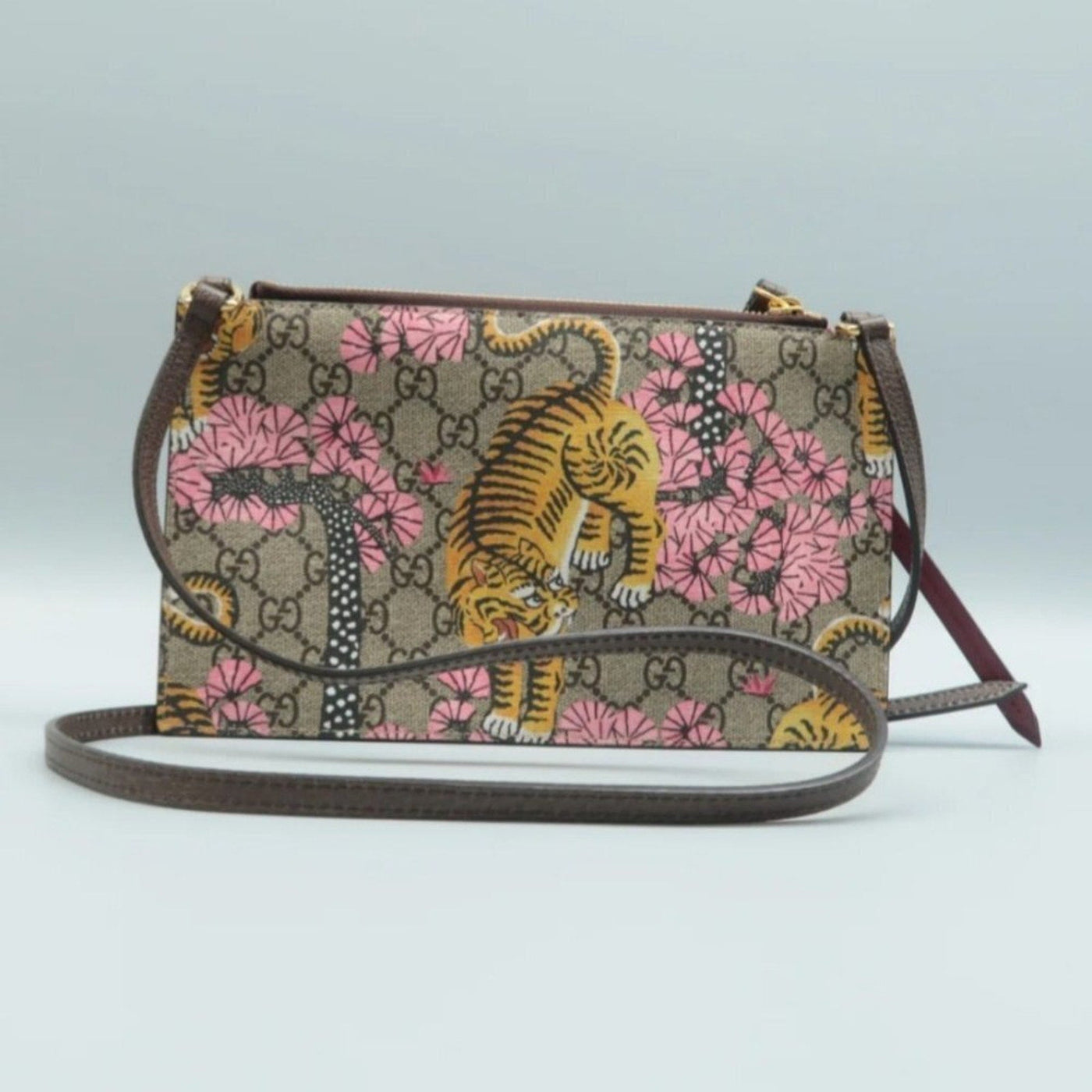 GUCCI Brown W/P Canvas Shoulder Bag - Luxury Cheaper LLC