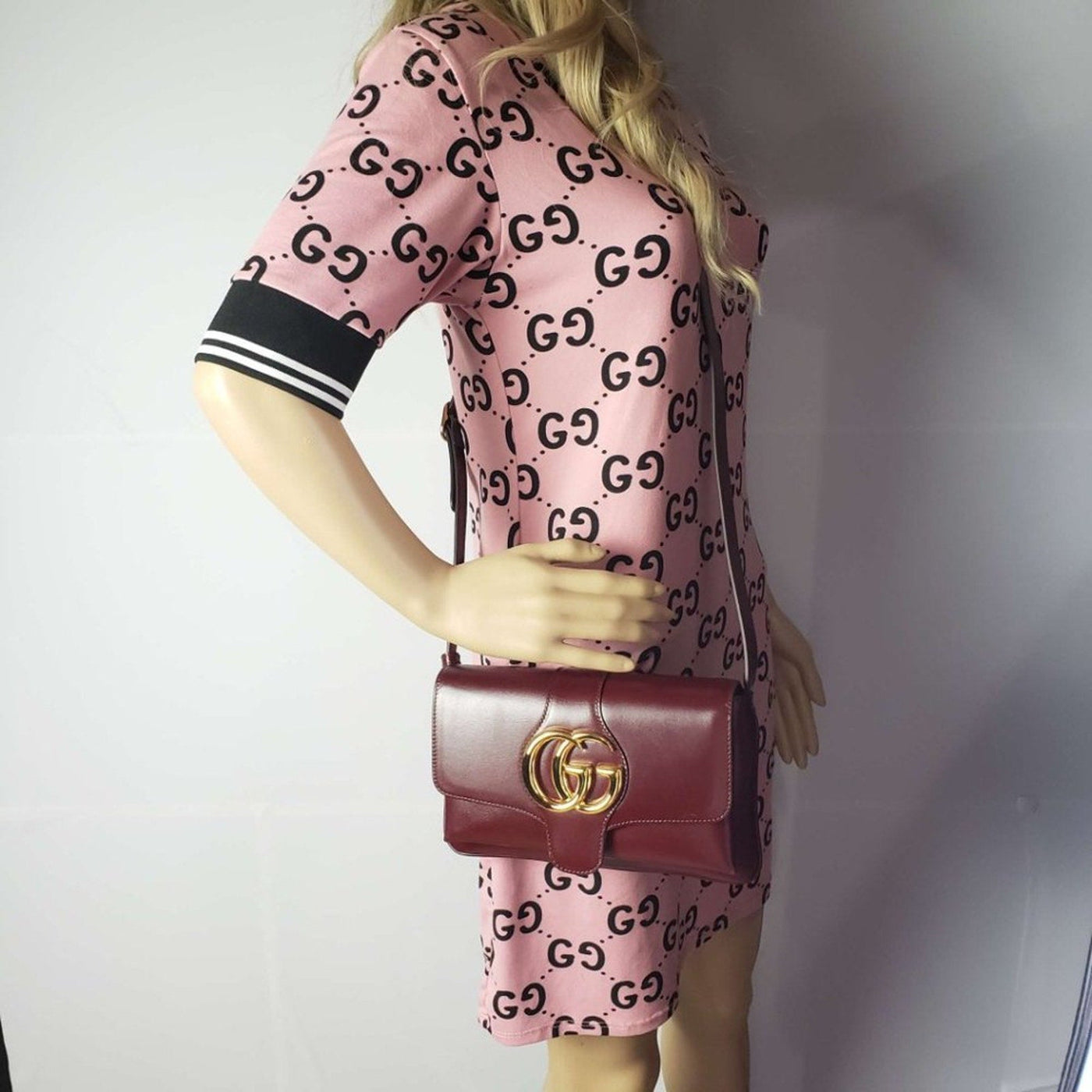 GUCCI Burgundy Leather Small Arli Shoulder Bag Brand New LUX687 - 101225 - Luxury Cheaper LLC