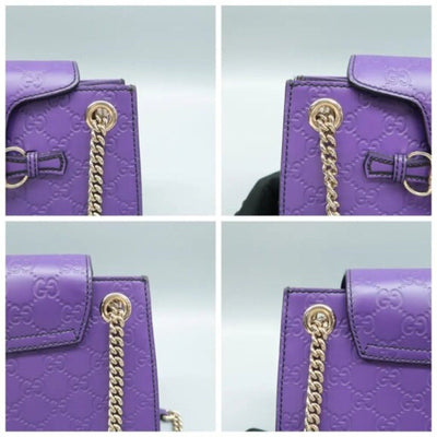 GUCCI Emily Purple GG Leather Shoulder Bag - Luxury Cheaper LLC