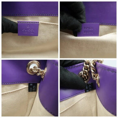 GUCCI Emily Purple GG Leather Shoulder Bag - Luxury Cheaper LLC