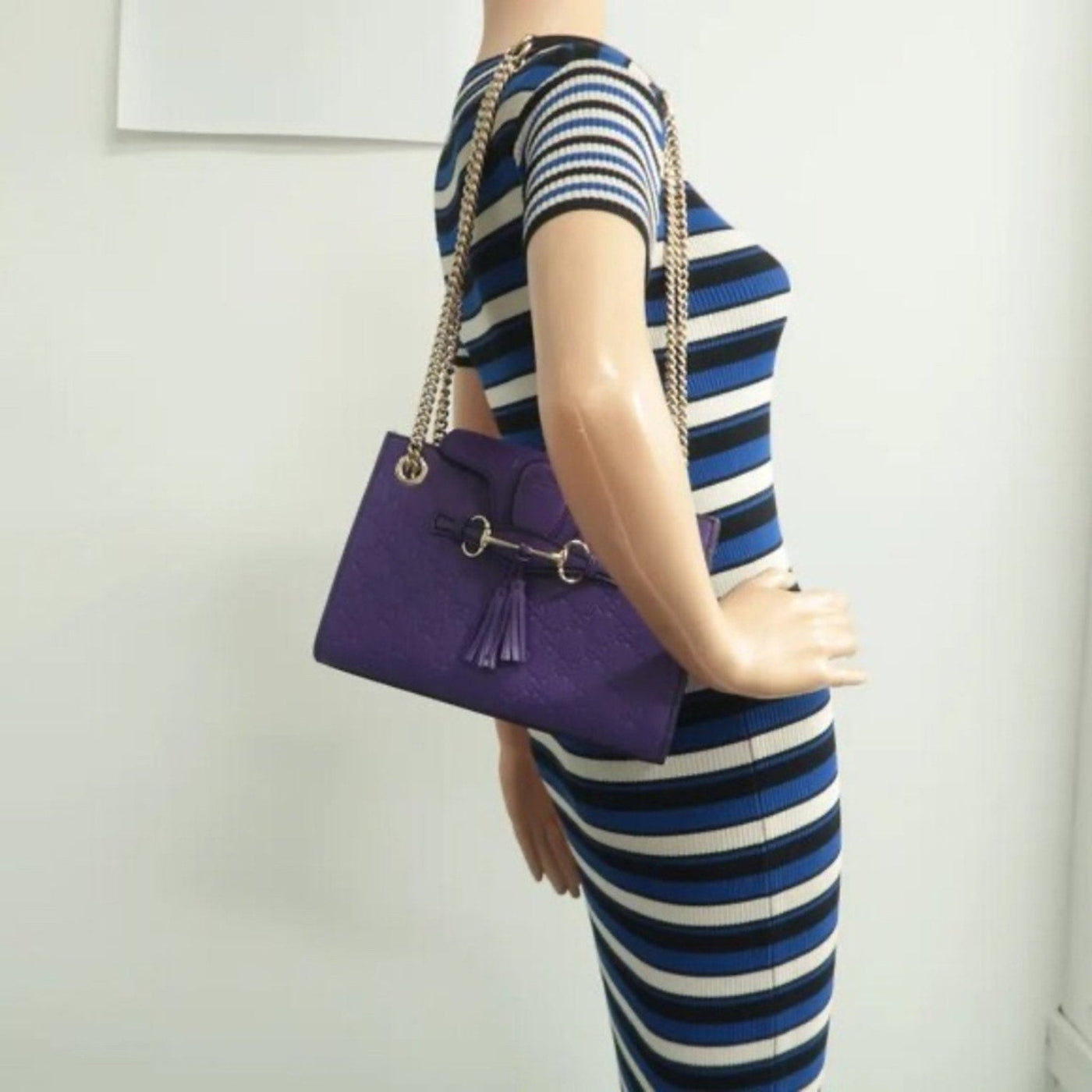 GUCCI Emily Purple GG Leather Shoulder Bag - Luxury Cheaper LLC