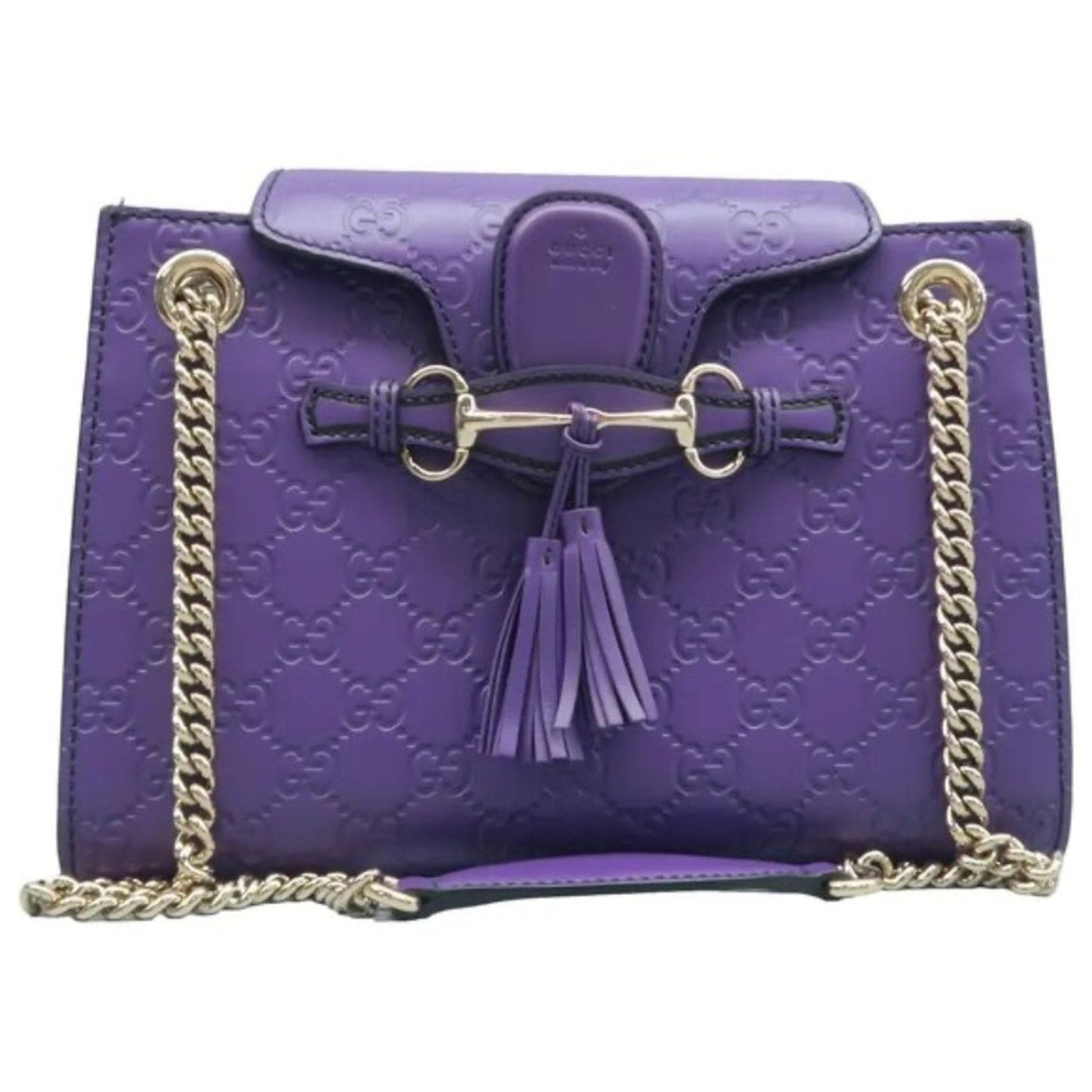 GUCCI Emily Purple GG Leather Shoulder Bag - Luxury Cheaper LLC