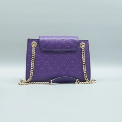 GUCCI Emily Purple GG Leather Shoulder Bag - Luxury Cheaper LLC