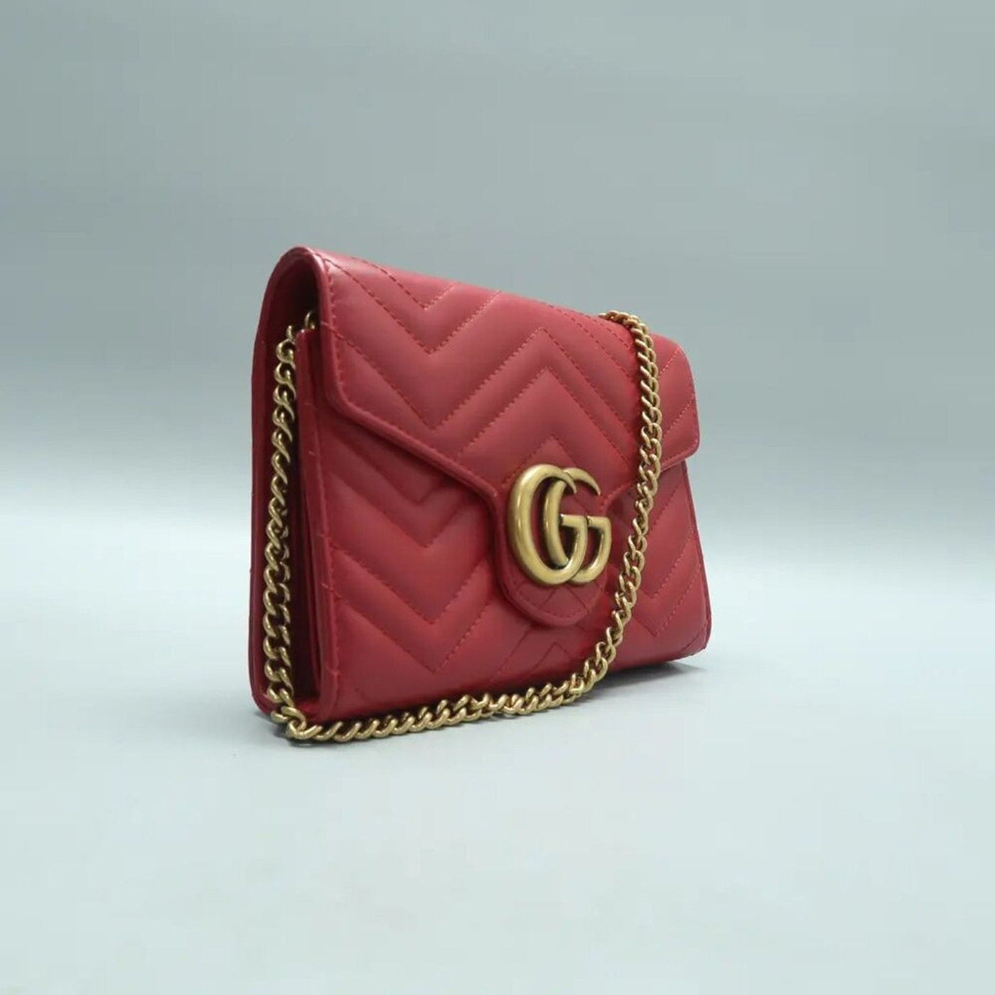 GUCCI GG Marmont Red Leather Shoulder Bag lux550 - 030325 - Luxury Cheaper LLC