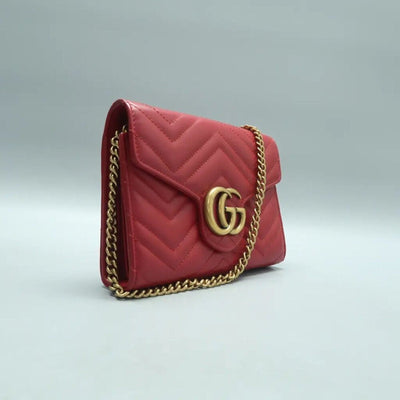 GUCCI GG Marmont Red Leather Shoulder Bag lux550 - 030325 - Luxury Cheaper LLC