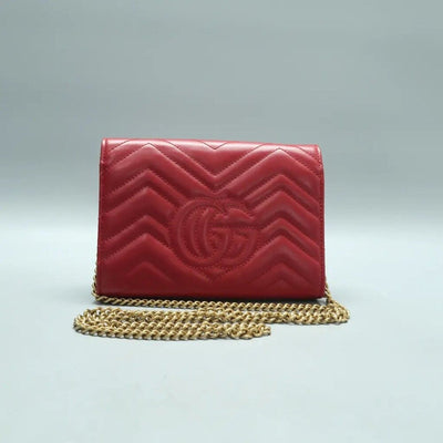 GUCCI GG Marmont Red Leather Shoulder Bag lux550 - 030325 - Luxury Cheaper LLC