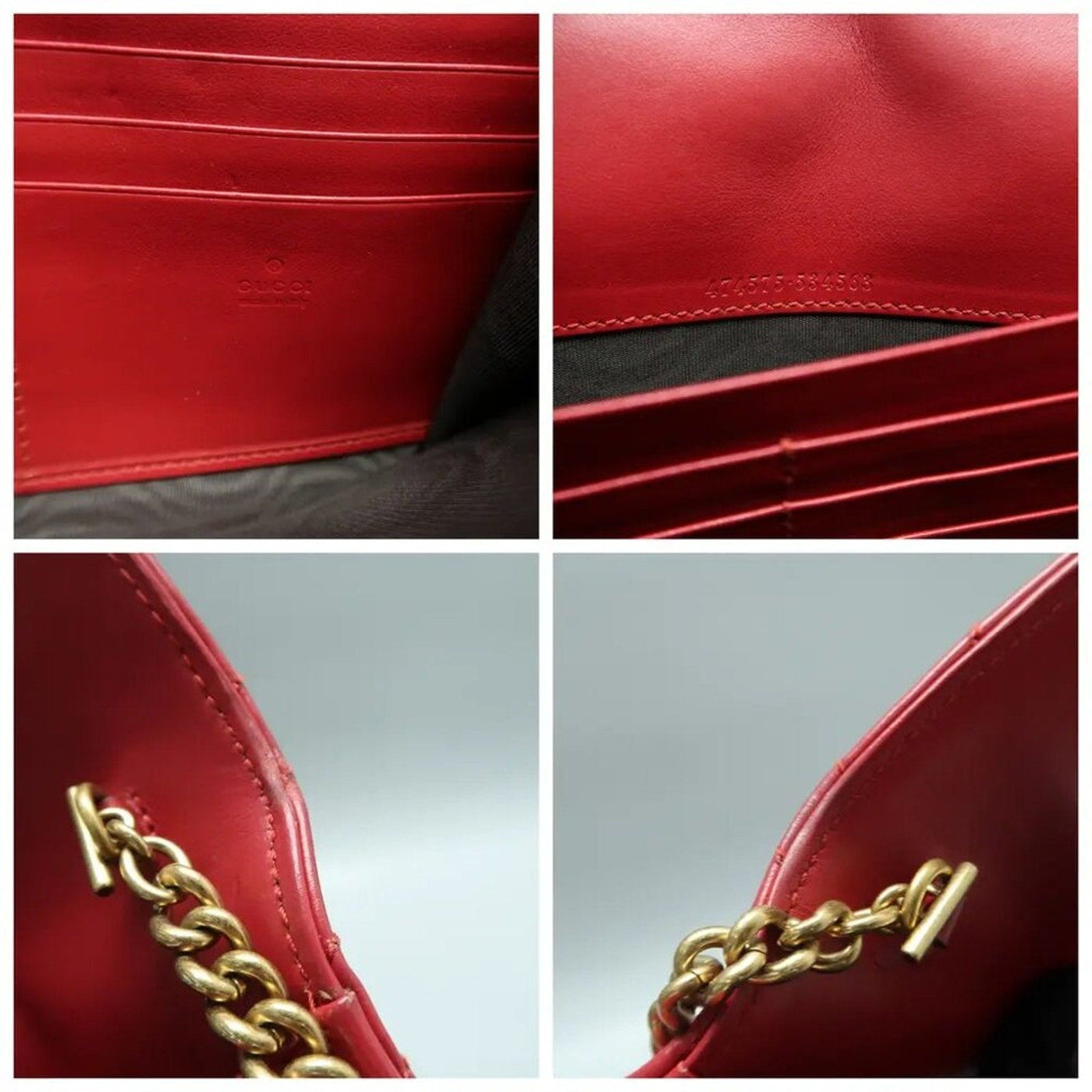 GUCCI GG Marmont Red Leather Shoulder Bag lux550 - 030325 - Luxury Cheaper LLC