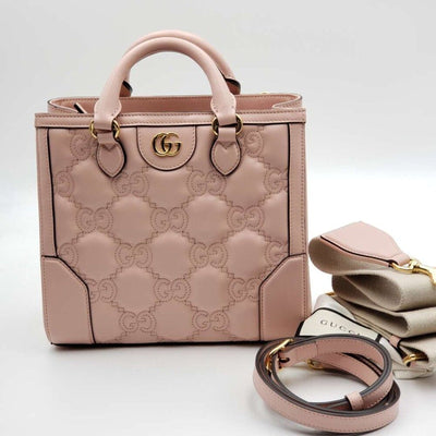 Gucci GG Matelasse Satchel Rose Pink Bag Brand New lux1000 - 100225 - Luxury Cheaper LLC