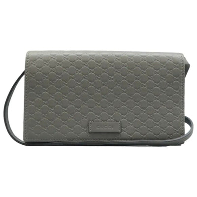 GUCCI Grey Grey Leather Shoulder Bag - Luxury Cheaper LLC