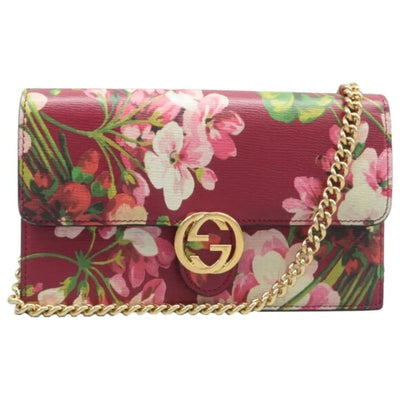 GUCCI Interlocking Red Leather Shoulder Bag - Luxury Cheaper LLC