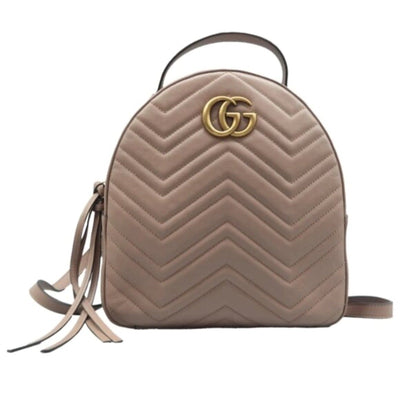 GUCCI Marmont Beige Leather Backpack - Luxury Cheaper LLC
